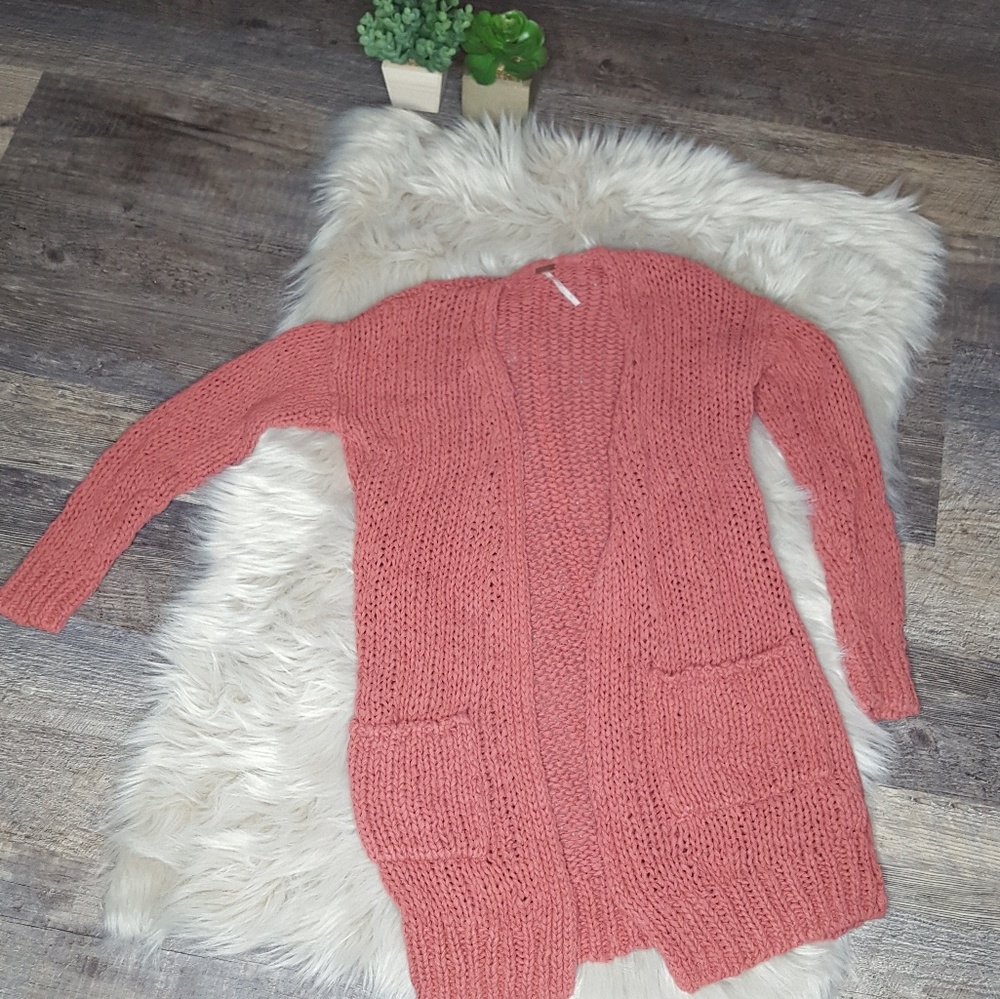 Free People Open Cardigan Pockets Knit XS
